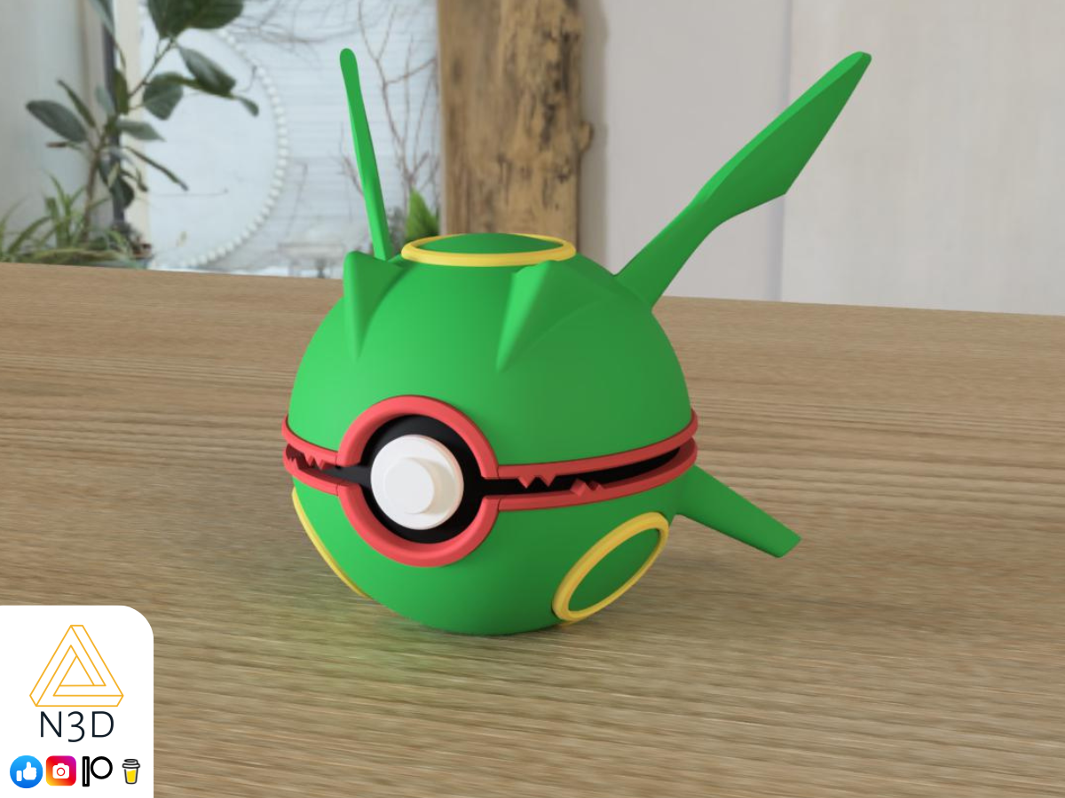 3D Printed Rayquaza Themed Pokeball