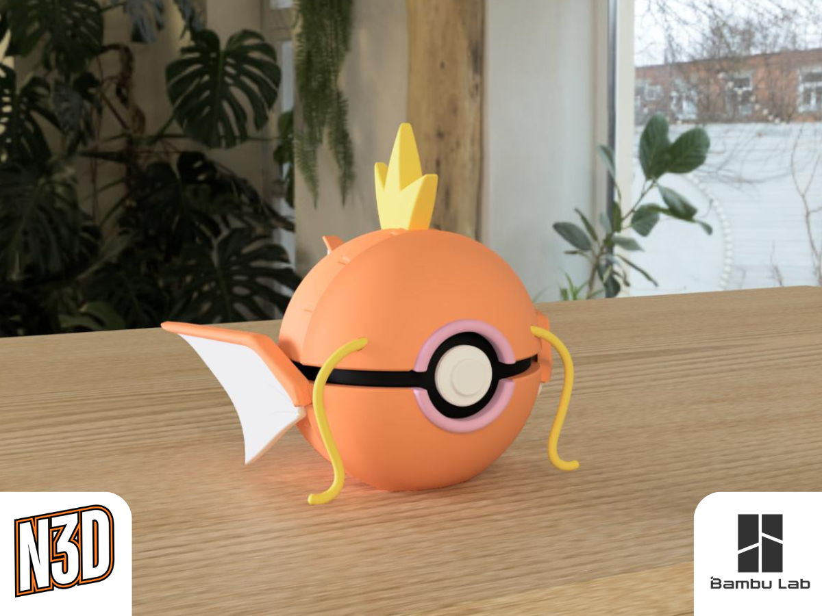 3D Printed Magikarp Themed Pokeball