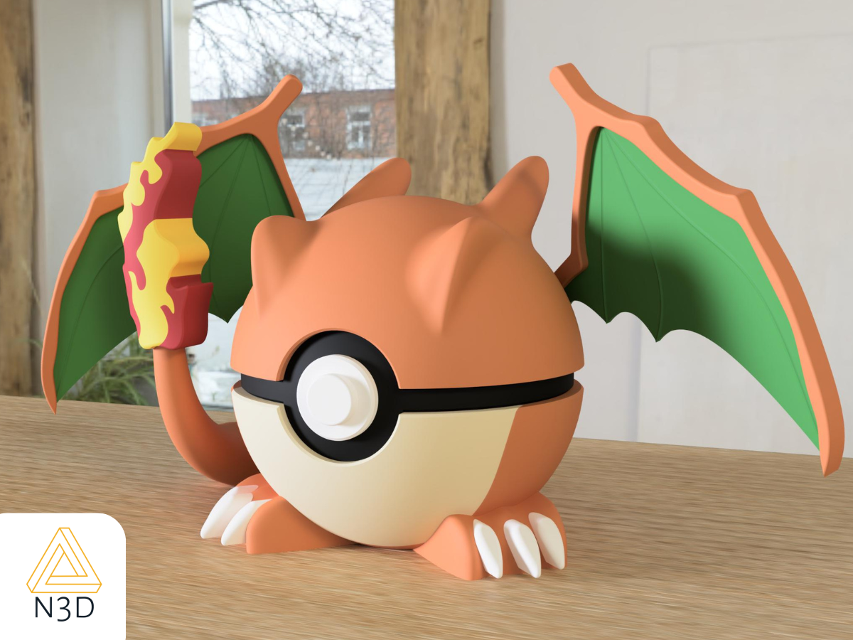 3D Printed Charizard Themed Pokeball