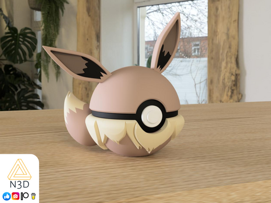 3D Printed Evee Themed Pokeball