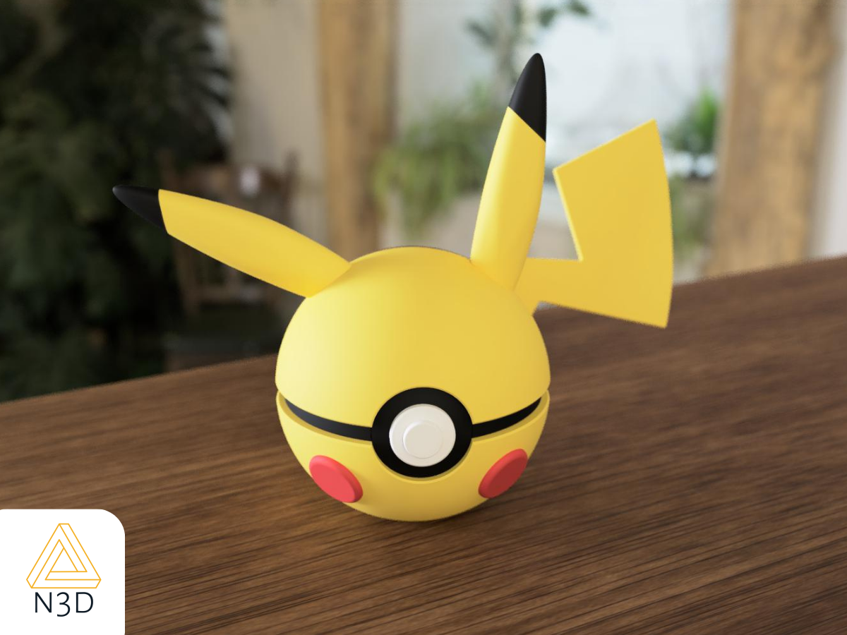 3D printed Pikachu Pokeball