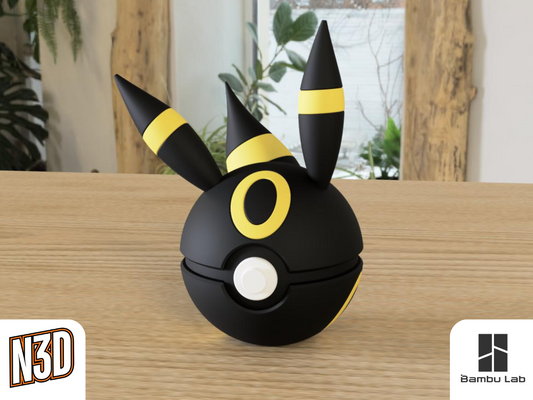 3D Printed Umbreon Themed Pokeball